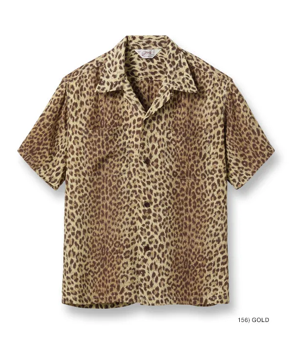 Sugarcane Star Of Hollywood short sleeve high density Rayon Open Neck Shirt - “LEOPARD”