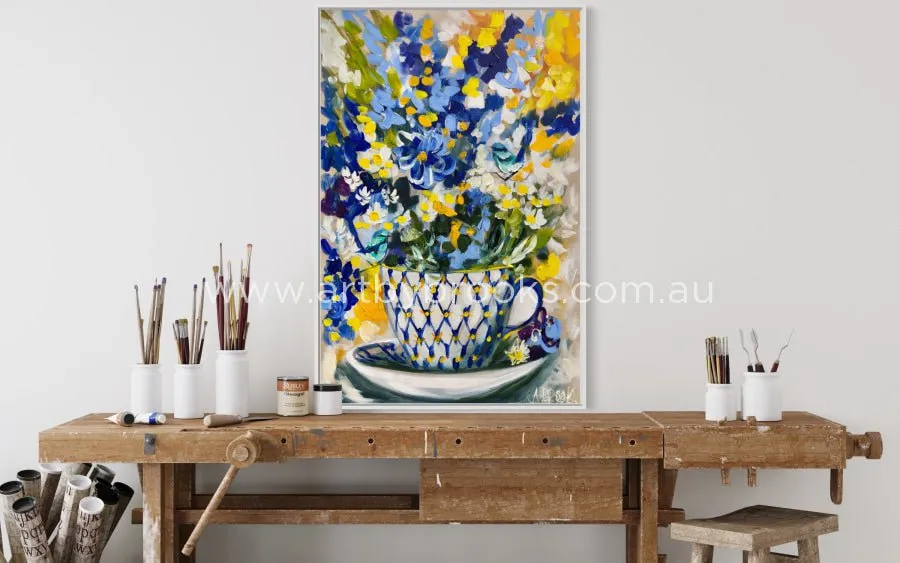 Tea for two - 60x90cm original on Belgian linen