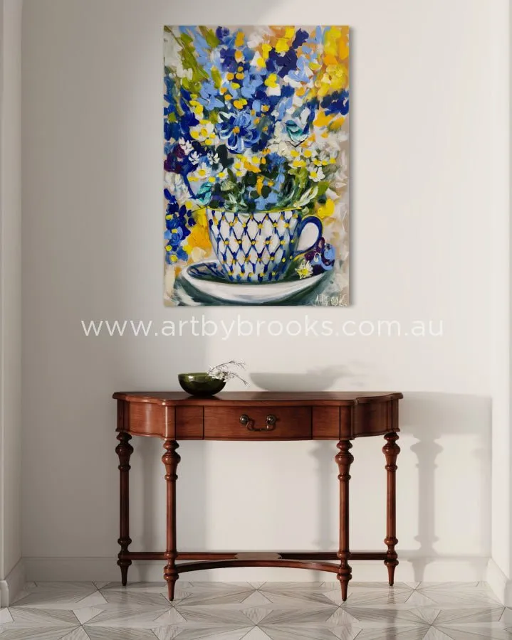 Tea for two - 60x90cm original on Belgian linen