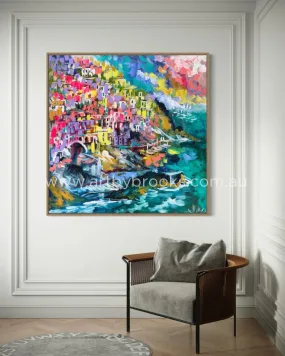 Trails of the Cinque Terre -Original on gallery canvas 120x120 Cm