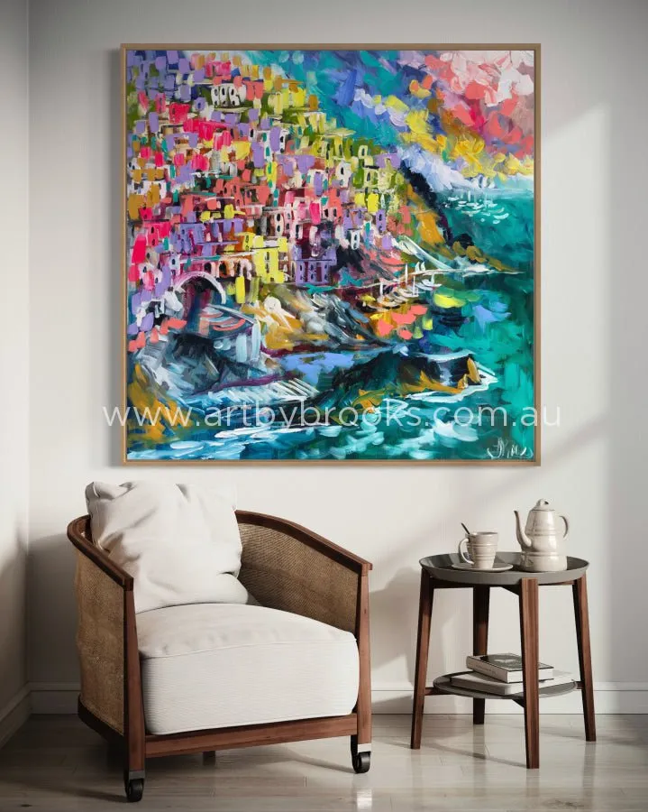 Trails of the Cinque Terre -Original on gallery canvas 120x120 Cm