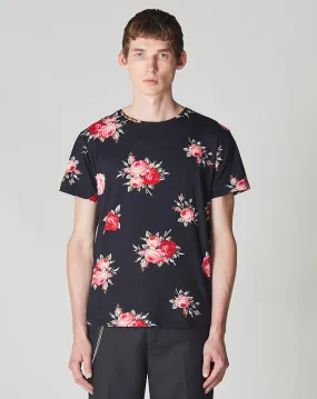 VILLISKA ROSE PRINT MEN’S T-SHIRT | BLACK