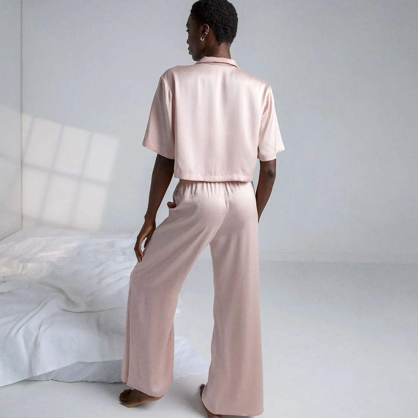 Washable Silk High Rise Pant Set