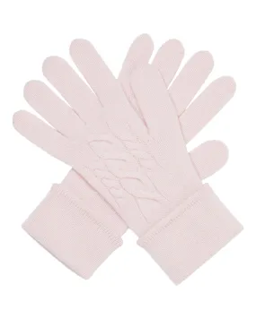 Women's Cable Cashmere Gloves Quartz Pink